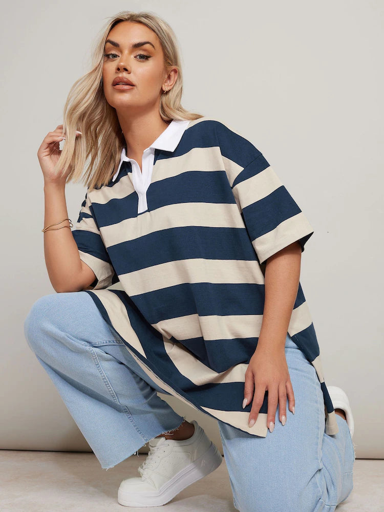 Women Pure Cotton Rugby Polo Shirt